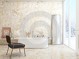 Stylish Restroom. Morden and Elegant Interior. Luxury Mockup