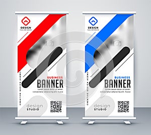 Stylish rollup display presentation standee banner in modern style