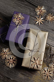 Stylish & rustic christmas gifts box presents