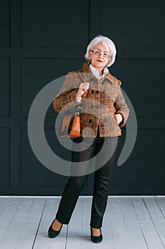 Stylish senior lady lifestyle confidence elegance