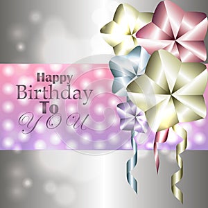 Stylish shiny card for birthday with balloons