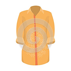 Stylish shirt for women. Women dressed in ceremonial clothes. Woman clothes single icon in cartoon style