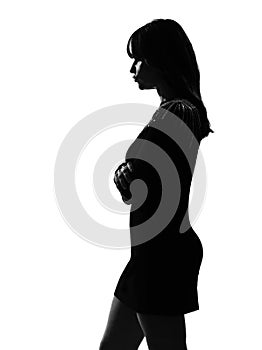 Stylish silhouette woman sullen sulking photo
