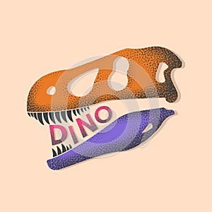 Stylish skull of a prehistoric dinosaur. vector illustration