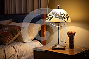 Stylish Small table lamp night. Generate Ai