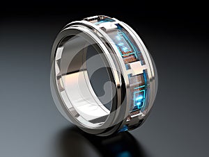 A stylish smart ring equipped with an electronic circuit