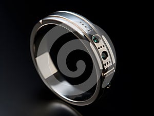Stylish smart ring of the future. Electronically assisted ring