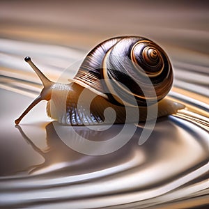 A stylish snail in a ballroom gown, gracefully waltzing with a partner4