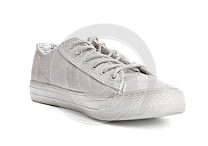 Stylish sneaker on white background.