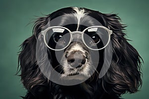 Stylish Spaniel breed dog summer hat. Generate Ai