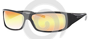 Stylish sports sunglasses with reflective lenses