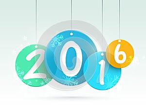 Stylish tags for New Year 2016 celebration.