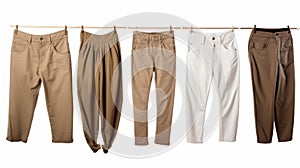 Stylish Tan Womens Pants: Androgynous, Multiple Styles, White & Bronze