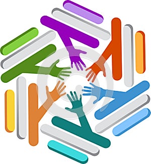 Stylish teamwork logo