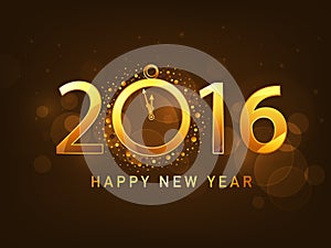 Stylish text 2016 for New Year celebration.