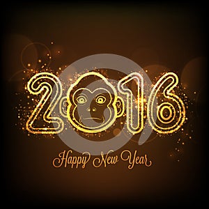 Stylish text 2016 for New Year celebration.