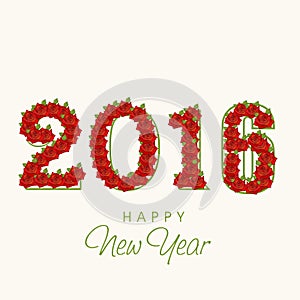 Stylish text 2016 for New Year celebration.
