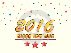 Stylish text for Happy New Year 2016.