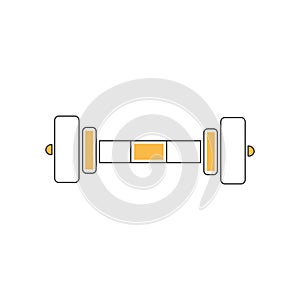 Stylish thin line icon sport dumbbell isolated on white background - Vector