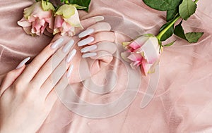 Stylish trendy female manicure