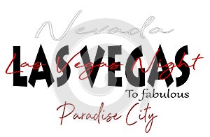 Stylish trendy slogan las vegas paradise city t-shirt graphics print illustration