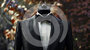 Stylish Tuxedo With Bow Tie on Mannequin