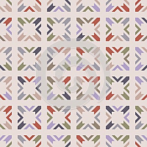 Stylish vector abstract seamless pattern with colorful square shapes, grid