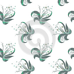 Vector Stylish seamless floral pattern for design fabric, textile, wallpaper, gift wrap. White background