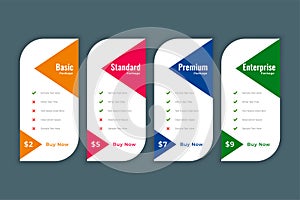 Stylish web plans and pricing comparision template design