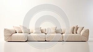 Stylish White Sofa With Soft Cushions For Modern Interiors