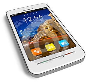 Stylish white touchscreen smartphone
