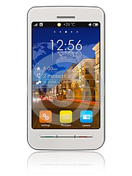 Stylish white touchscreen smartphone