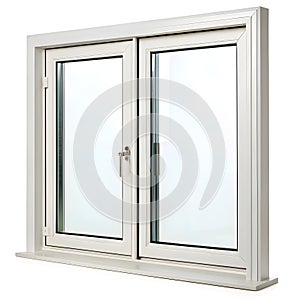 Stylish window isolated on white background photo