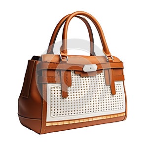 Stylish women handbag purse, luxury elegant ladies hand bag , isolated on transparent background.