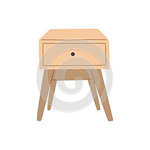 Stylish, wooden Scandinavian bedside table