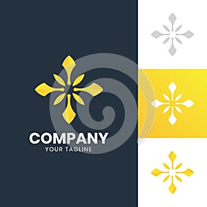 Stylish Yellow Crown FLower Logo. For personal or business.