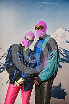 stylish young couple in warm winter
