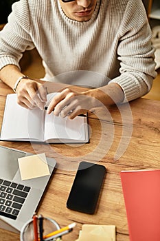 Stylish young man engaged in creative