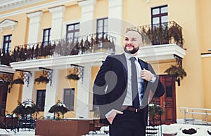 Stylish young man in suit and tie