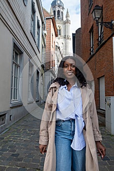 Stylish Young Woman on a City Street