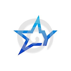 Stylist Illustration Initial Y Blue Star Logo