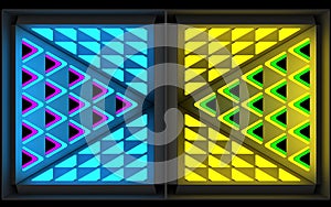 Stylistic abstract light background with a diverse geometric structure. 3D illustration.