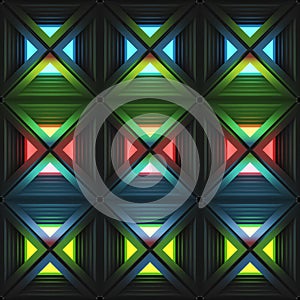 Stylistic abstract light background with a diverse geometric structure. 3D illustration.