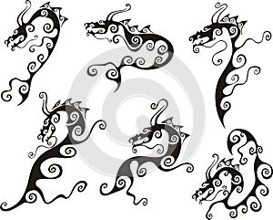 Stylistic dragon tattoos