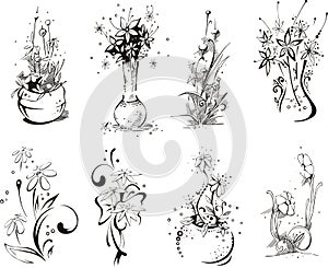Stylistic flower designs