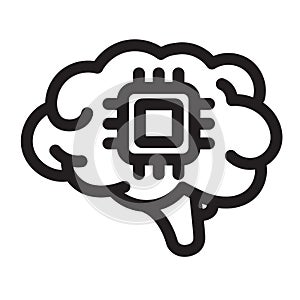 Stylistic Icon Representing Artificial Intelligence, Neural Network, Computer Thinking photo