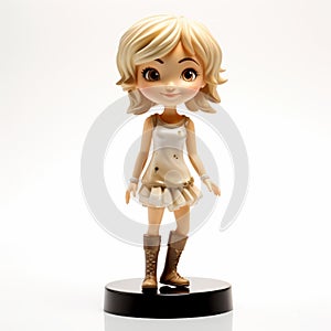 Stylistic Manga Blonde Girl Figurine With Boots - Chie Yoshii Inspired