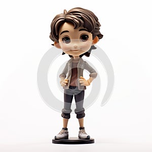 Stylistic Manga Boy Figurine - Low-angle Candid Character