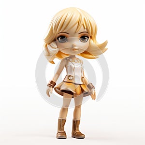 Stylistic Manga Figurine With Blonde Hair - Octane Render