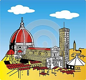 Stylization of the cathedral of florence